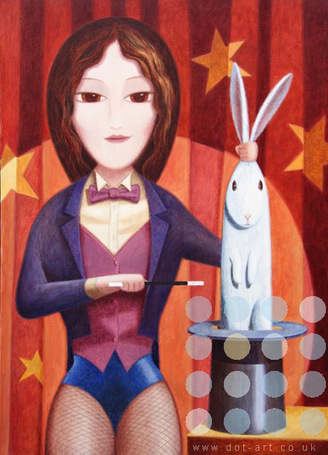 magician with rabbit by martin jones