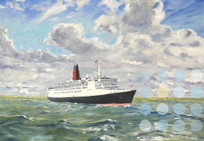 qe 2 entering the river mersey 2008 by roy munday