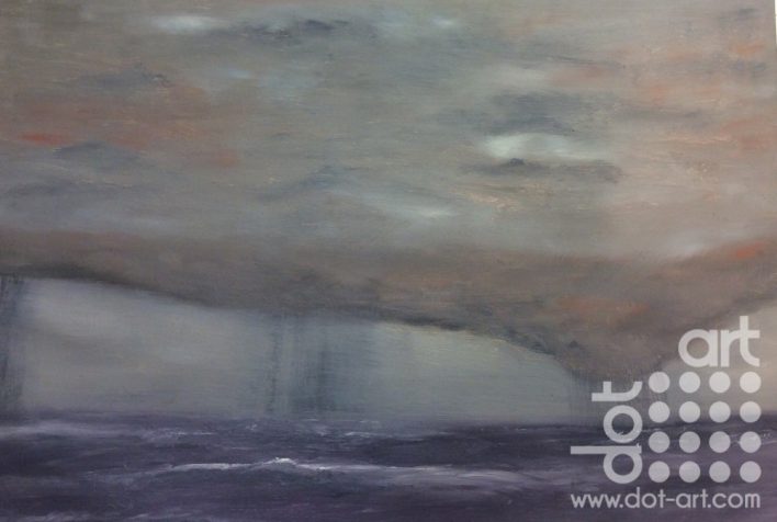 Rain at sea , Barmouth by Dorothy Benjamin