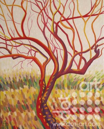 praise tree in red by madeleine pires