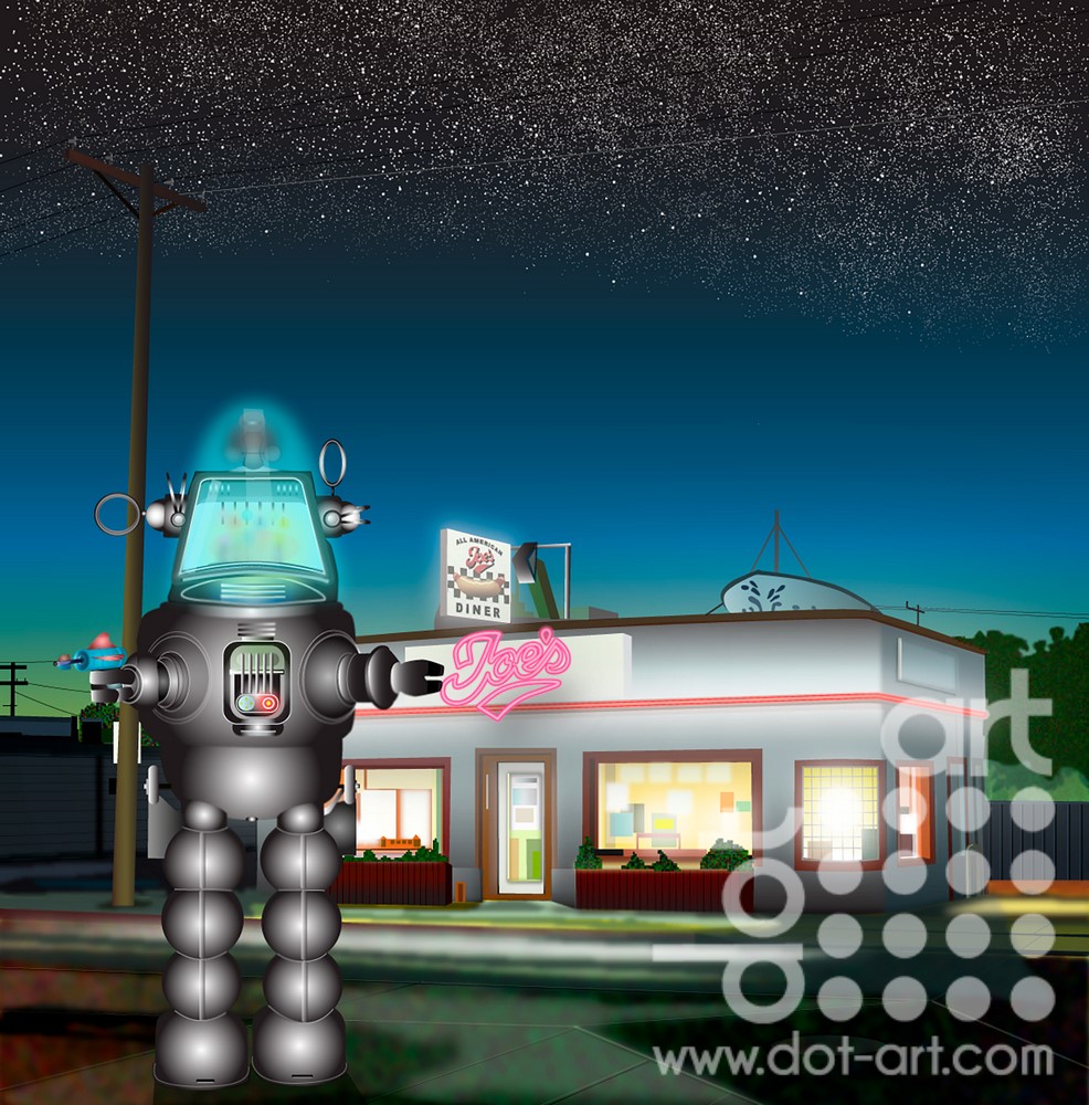 Diner-Neon-Night-Robbie by vincent kelly