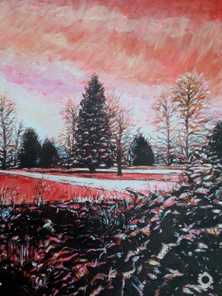 Snowy Sunrise.Acrylic on canvas.9 x11.5 inch 12306