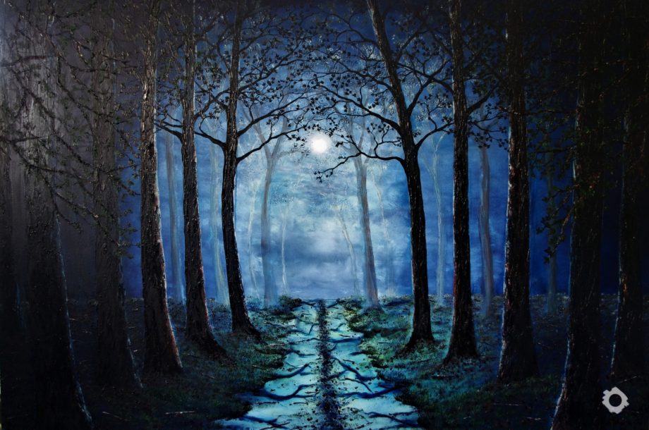 Moonlit Forest Path • dot-art