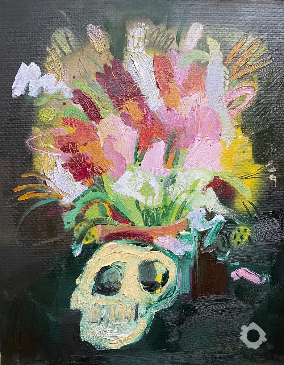 Skull With Flowers – Clare Chinnery