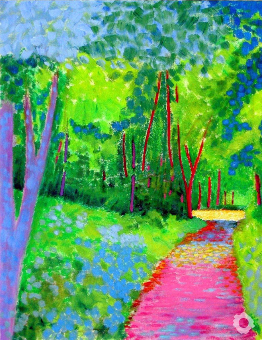 176 BLUEBELL WOODS (WOODLAND PATH 1) [2008] – oil on canvas 35x45in (89x114cm) (1)
