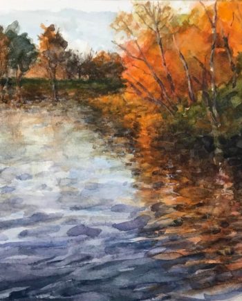 Autumnal View of Calderstones Park Lake