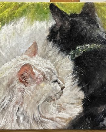 Leaning black and white